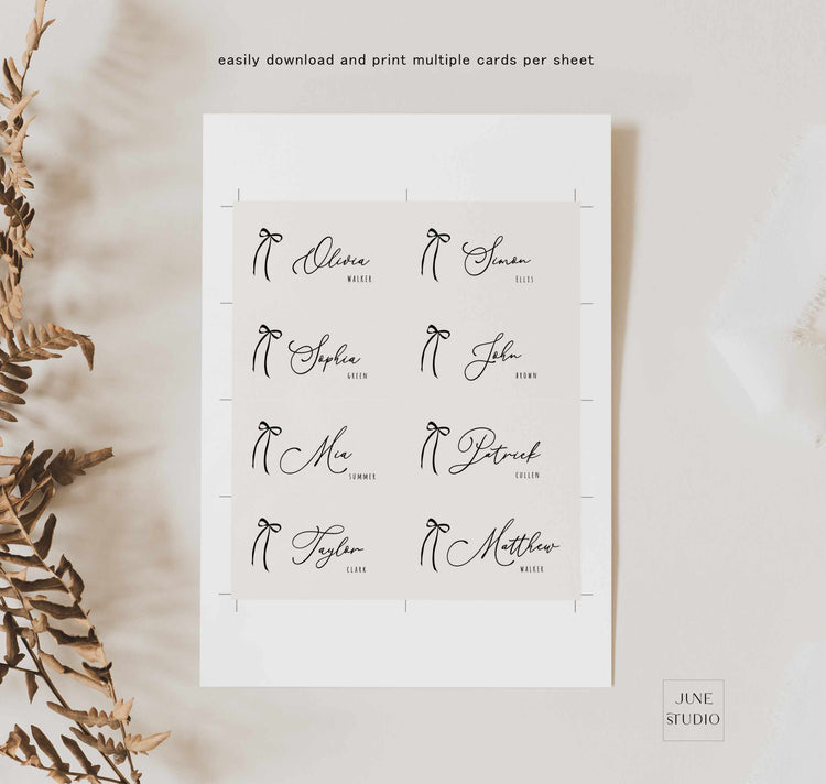 Whimsical Hand drawn Wedding Place Card Template