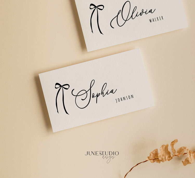 Whimsical Hand drawn Wedding Place Card Template