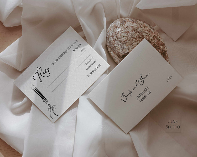 French Vintage Inspired Wedding Invitation Suite Template