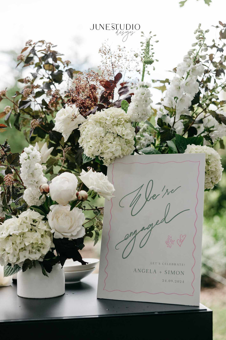 Hand-lettered Engagement Welcome Sign Template