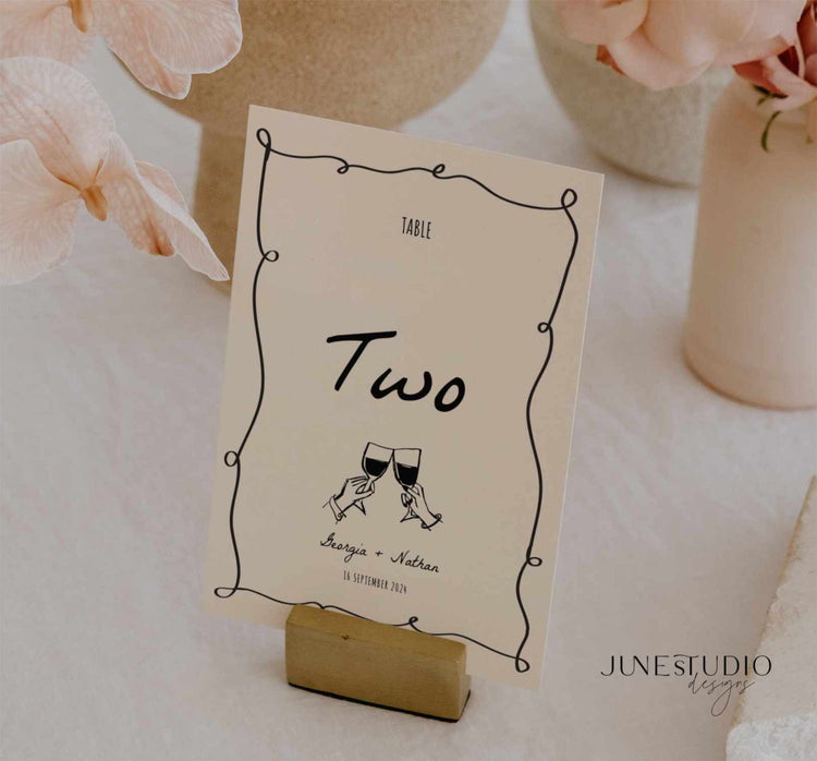 Hand drawn Table Number