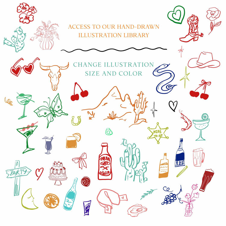 Hand drawn Wedding Program Booklet Template