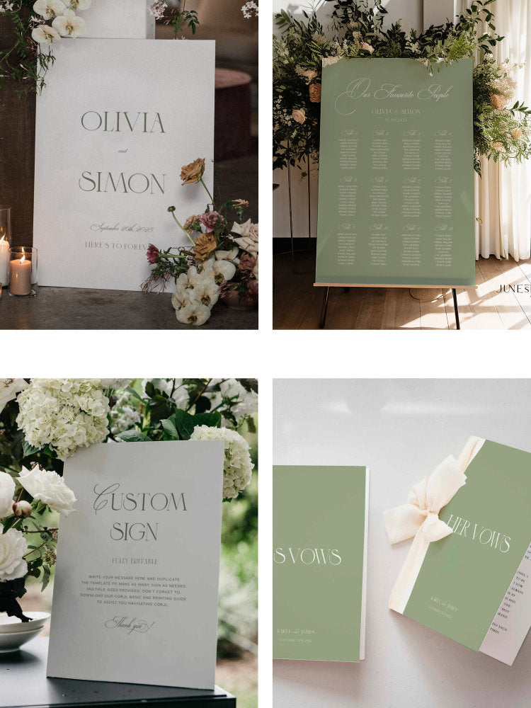 Sage Green Modernist Wedding Bundle