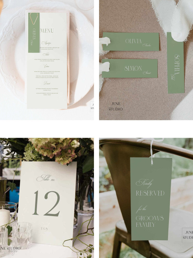 Sage Green Modernist Wedding Bundle