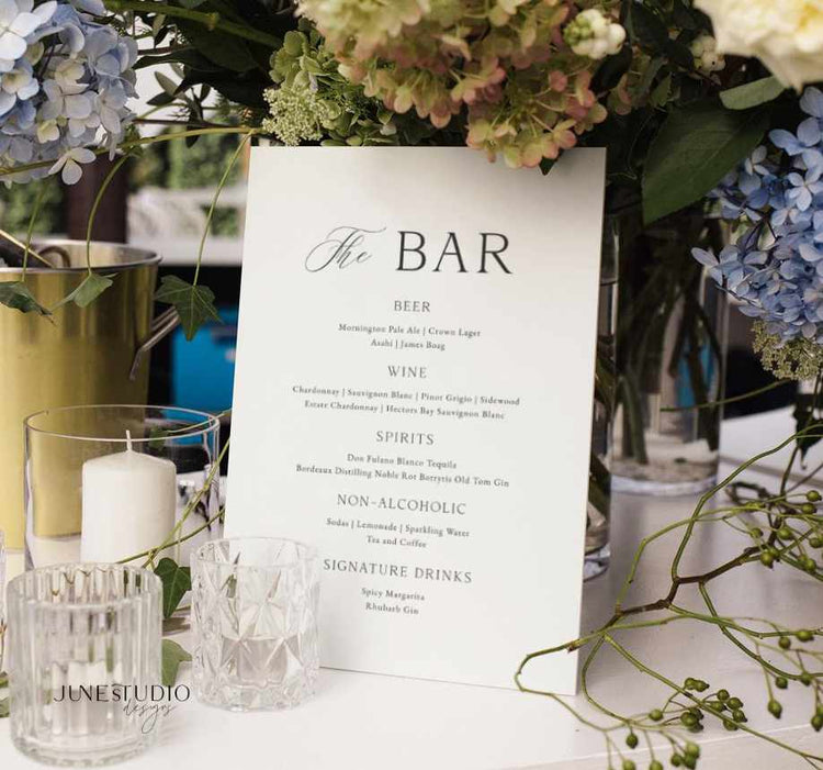 Elegant Wedding The Bar Sign Template
