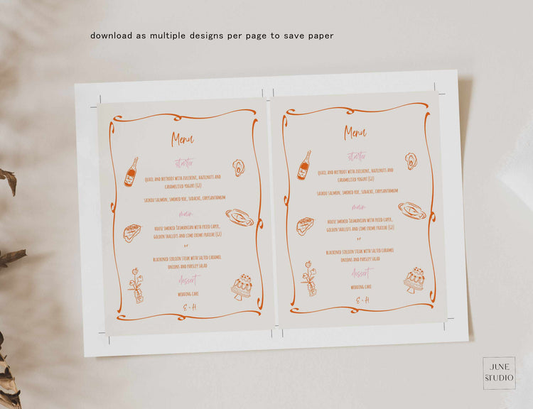 Hand drawn Vibrant Menu Template
