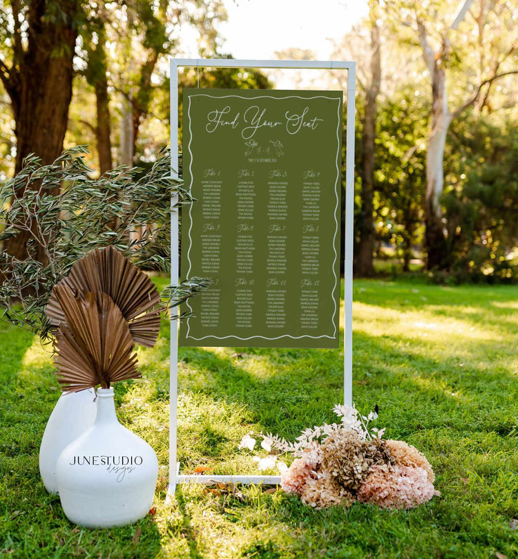 Whimsical Hand drawn Wedding Seating Chart Template