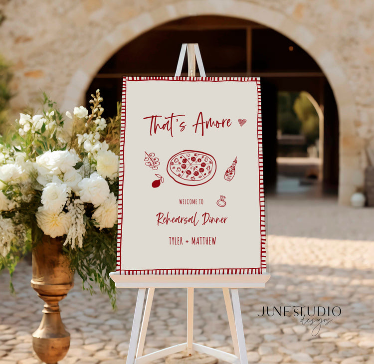 That's Amore Hand drawn Welcome Sign Template