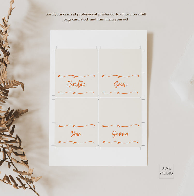 Vibrant Place Card Template