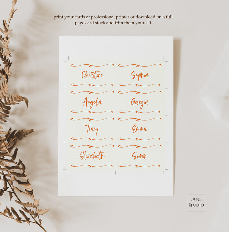 Vibrant Place Card Template