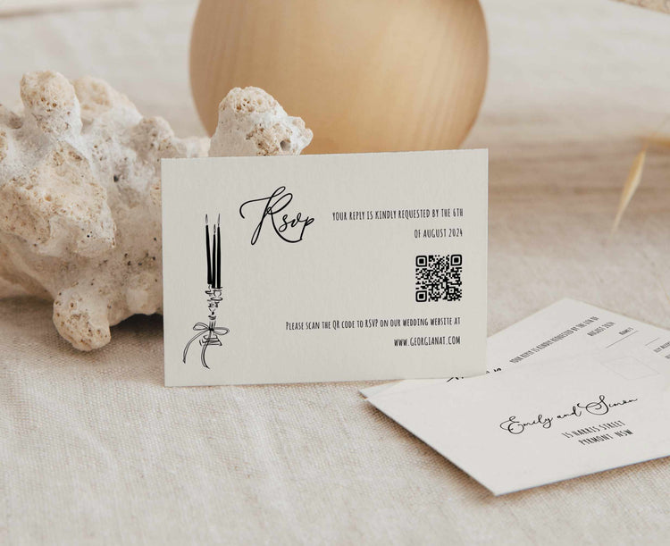 French Vintage Inspired Wedding Invitation Suite Template