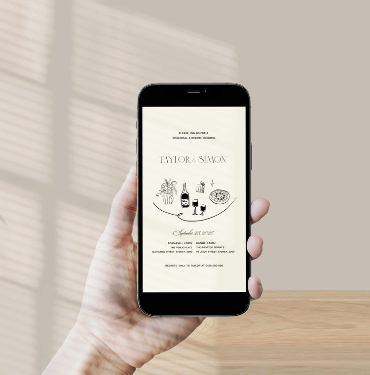 Old Money Vintage Inspired Rehearsal Dinner Invitation Template