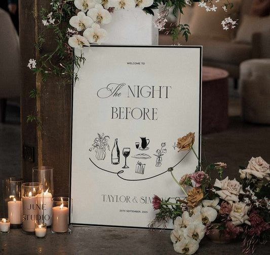 Old Money Rehearsal Dinner Welcome Sign Template