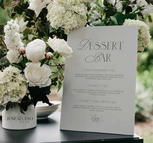 Sage Green Dessert Bar Menu Sign Template