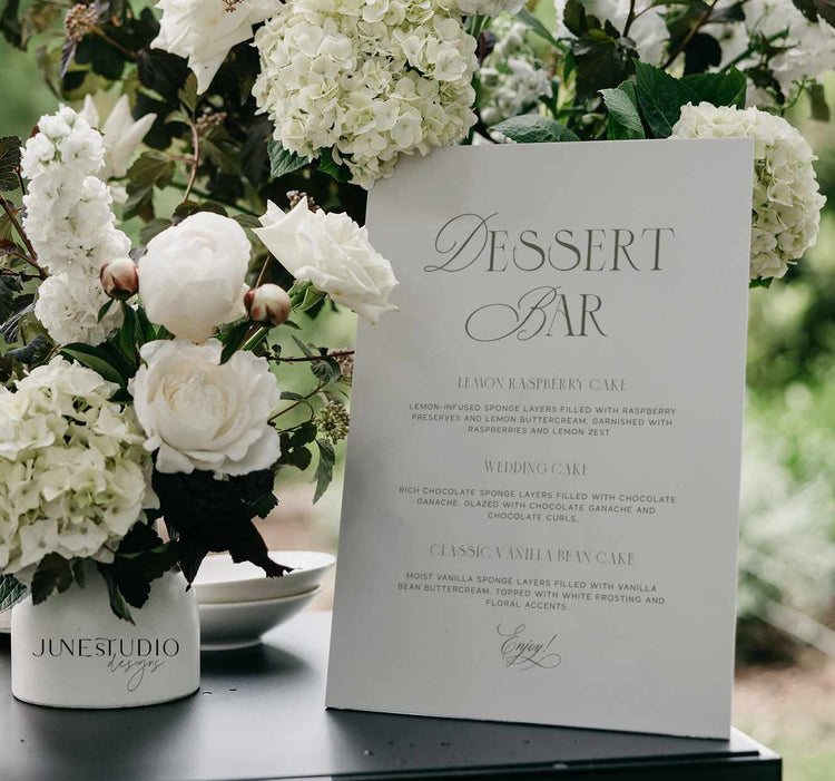 Sage Green Dessert Bar Menu Sign Template