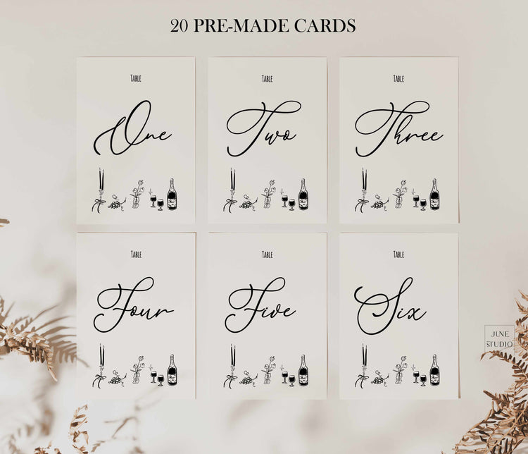 Hand drawn Table Number