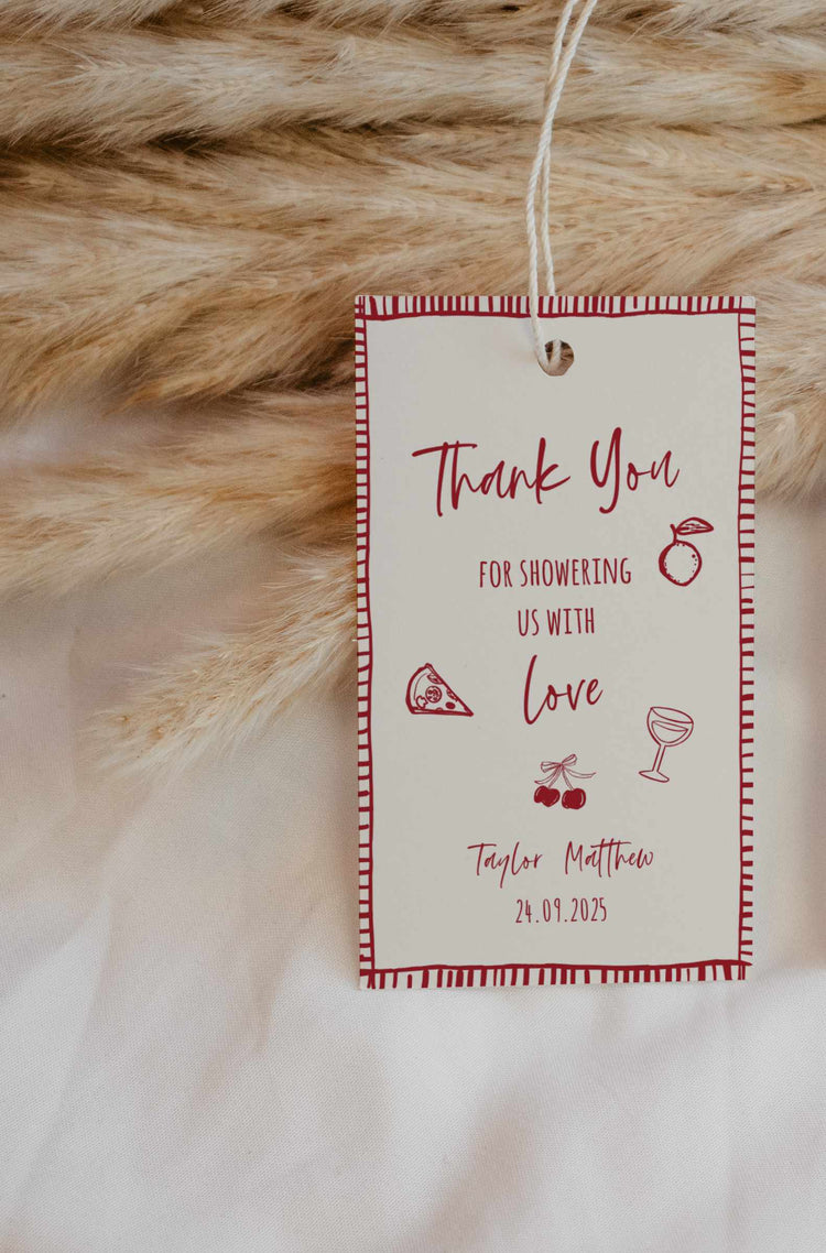 That's Amore Pizza Themed Favor Tag Template