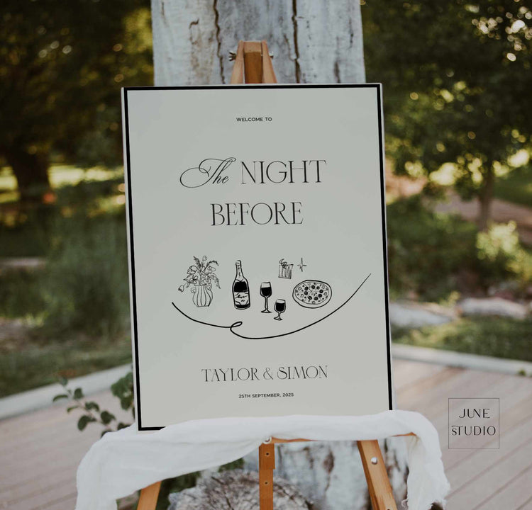 Old Money Rehearsal Dinner Welcome Sign Template