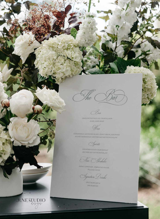 classy vintage green wedding bar menu digital template june studio designs