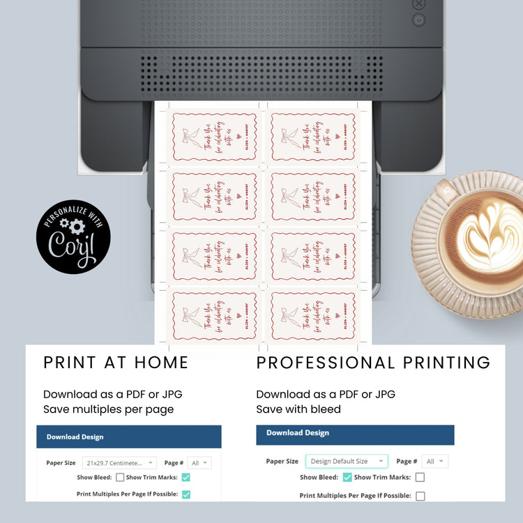 Wavy Favour Tag Template