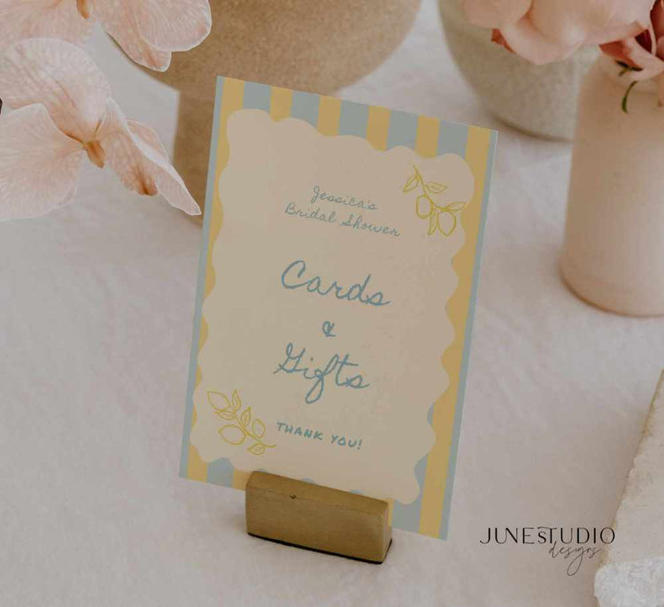 Limoncello Cards and Gifts Sign Template