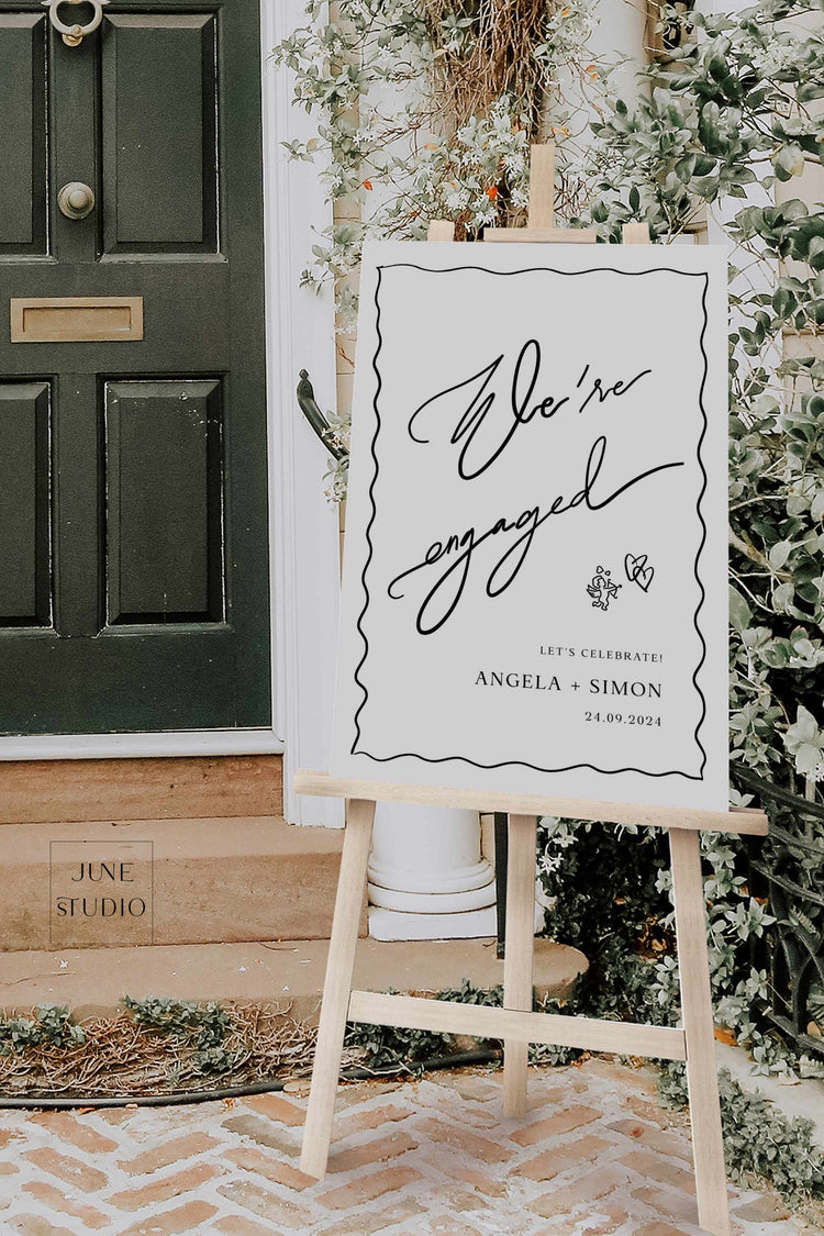Hand-lettered Engagement Welcome Sign Template