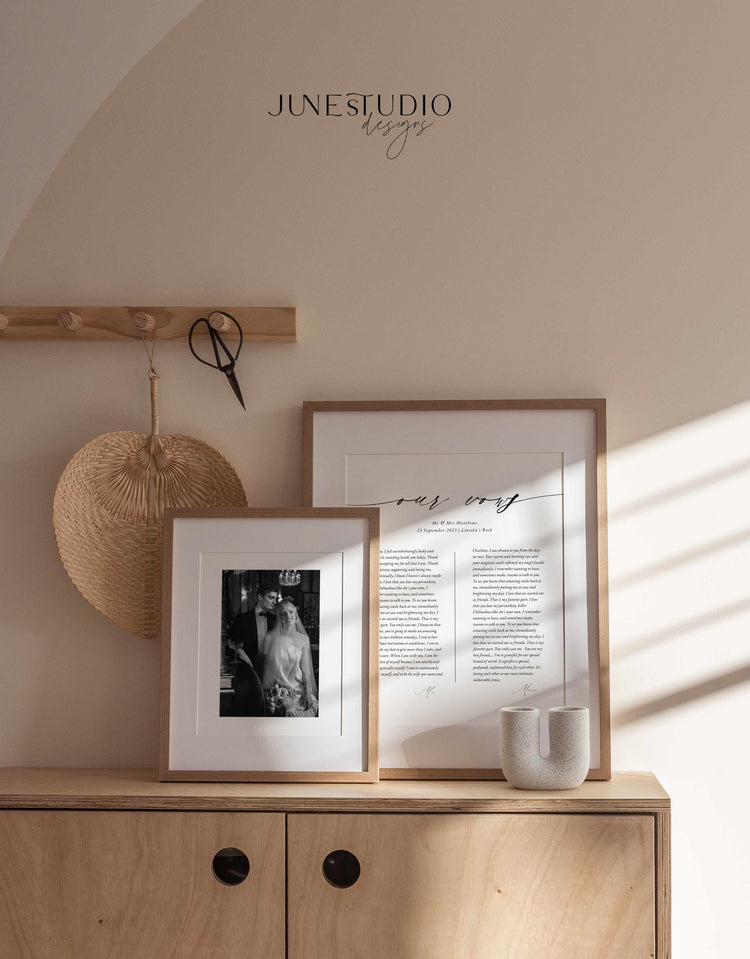 Portrait Wedding Vows Art Vows Keepsake Template