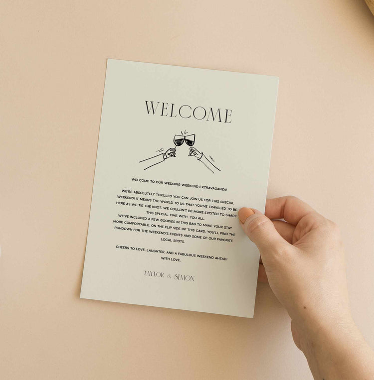 Old Money Wedding Weekend Welcome Card Template