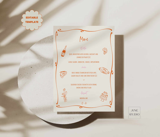Hand drawn Vibrant Menu Template