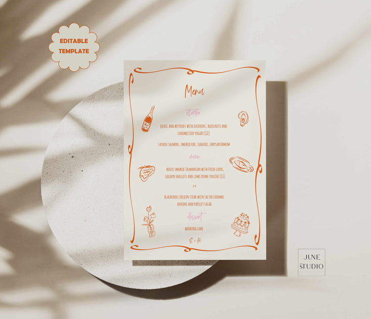 Hand drawn Vibrant Menu Template