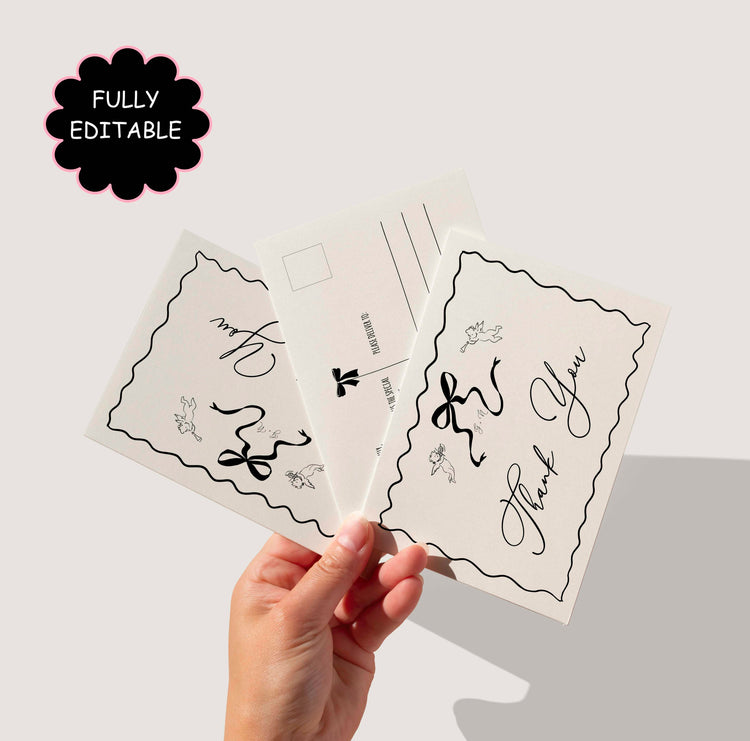 Whimsical Hand drawn Thank You Card Template
