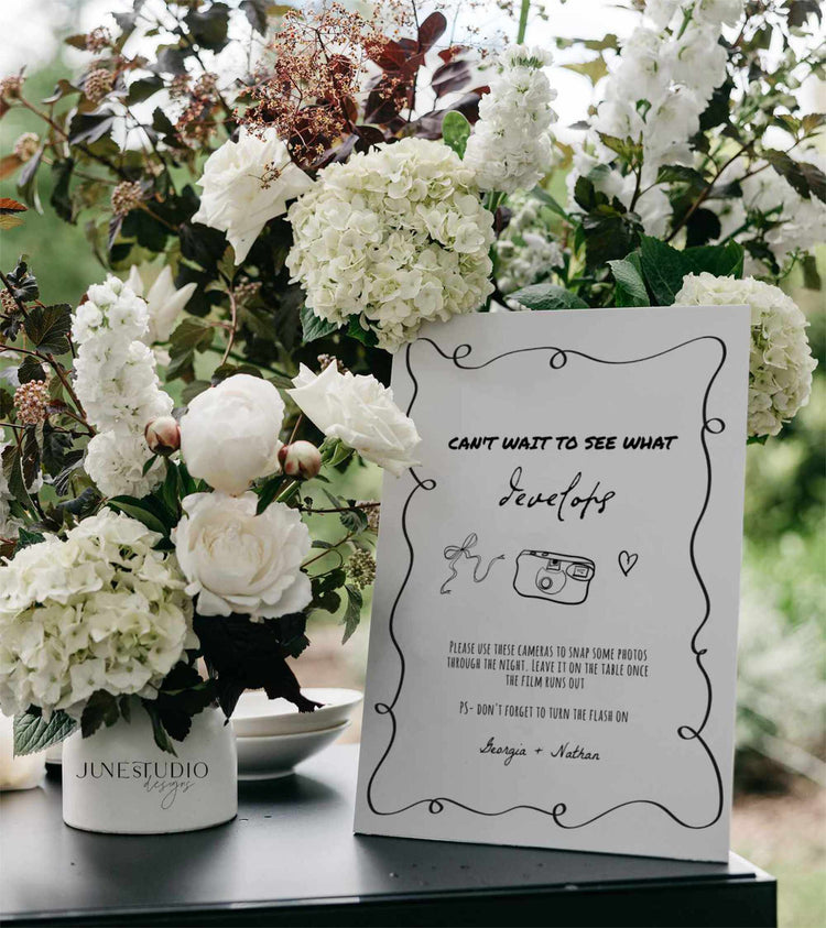 Hand drawn Disposable Camera Sign Template