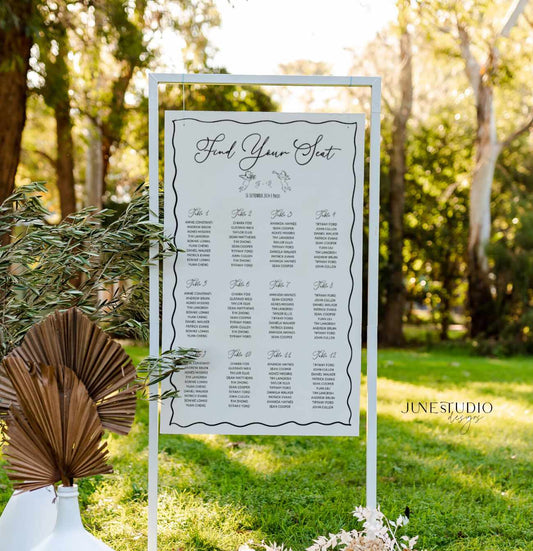 Whimsical Hand drawn Wedding Seating Chart Template