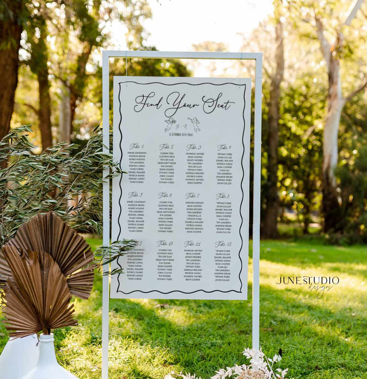Whimsical Hand drawn Wedding Seating Chart Template