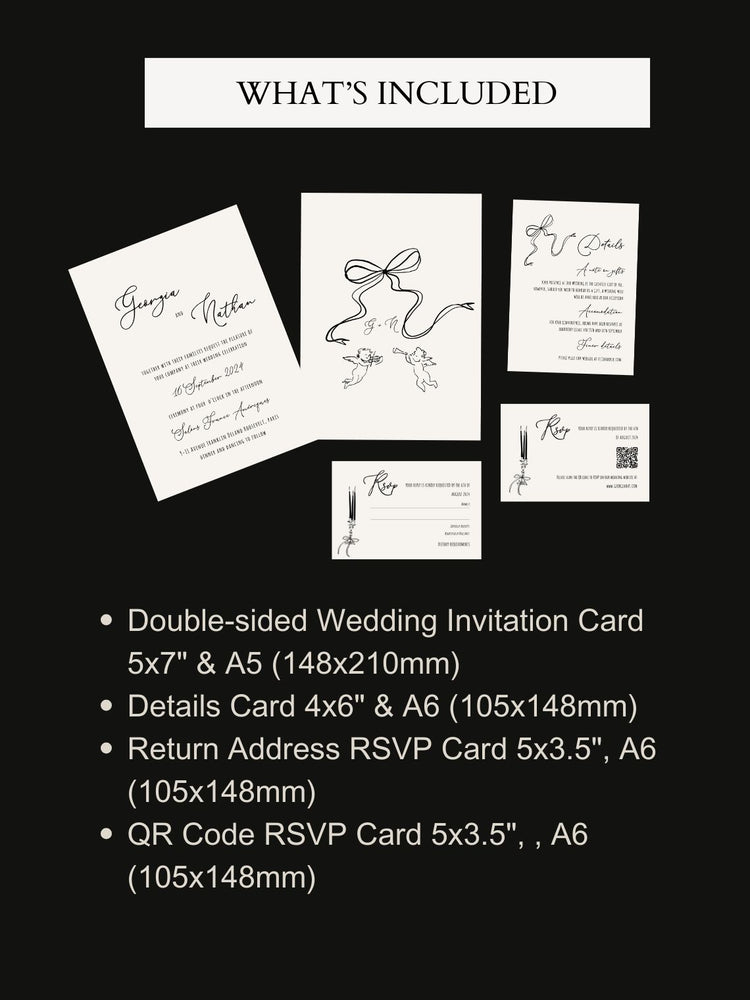 French Vintage Inspired Wedding Invitation Suite Template