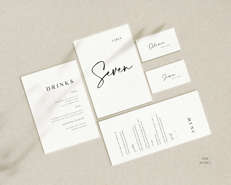 Minimalist Menu Card Template