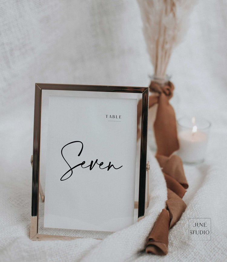 Modern Calligraphy Table Number