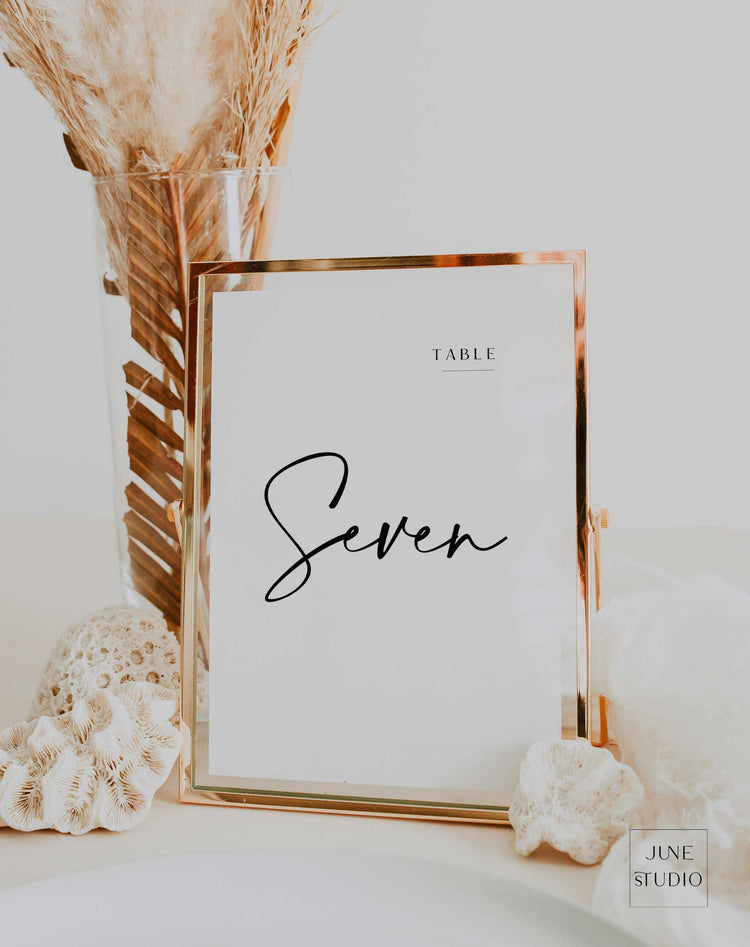 Modern Calligraphy Table Number