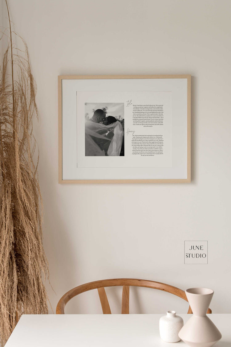 Modern Wedding Vow Art Wedding Vows Keepsake