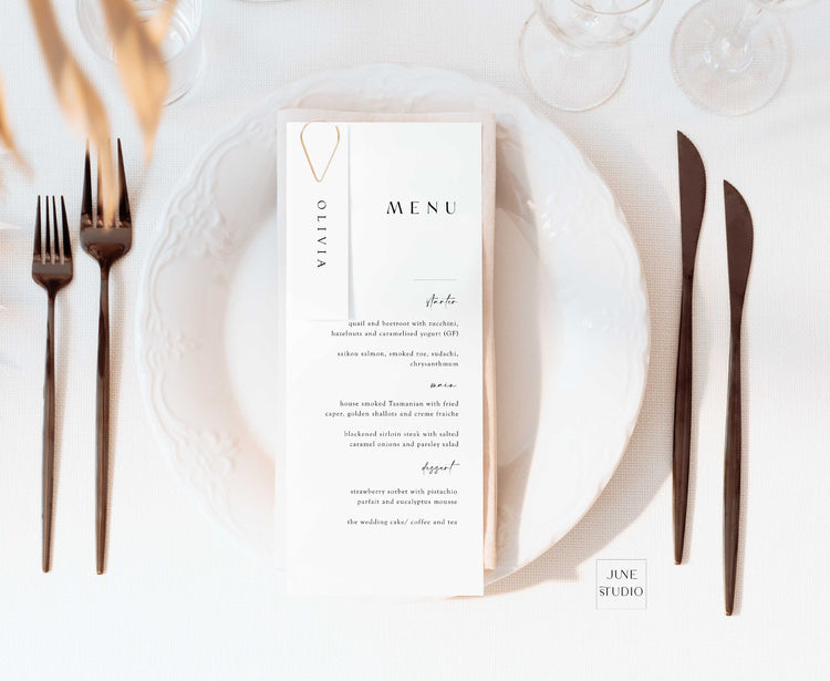 Minimalist Menu Card Template