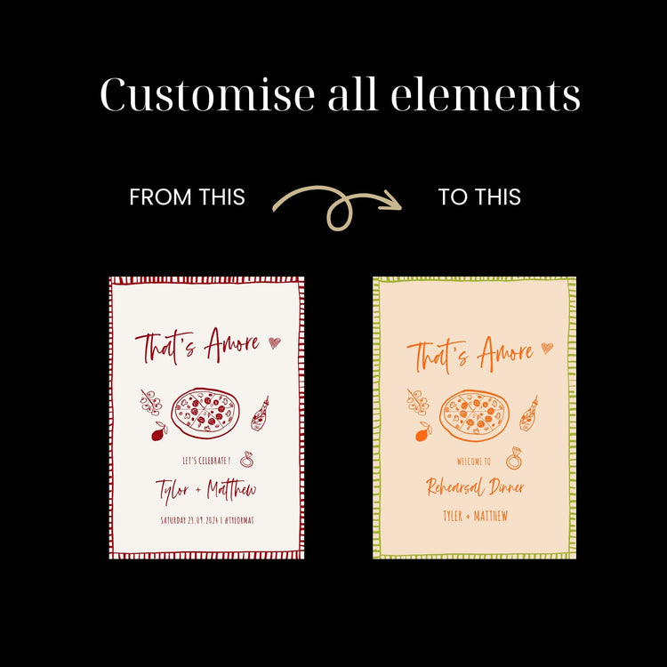 That's Amore Hand drawn Welcome Sign Template