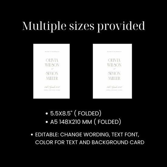 sizes included A5 and 5.5x8.5 inched folded card