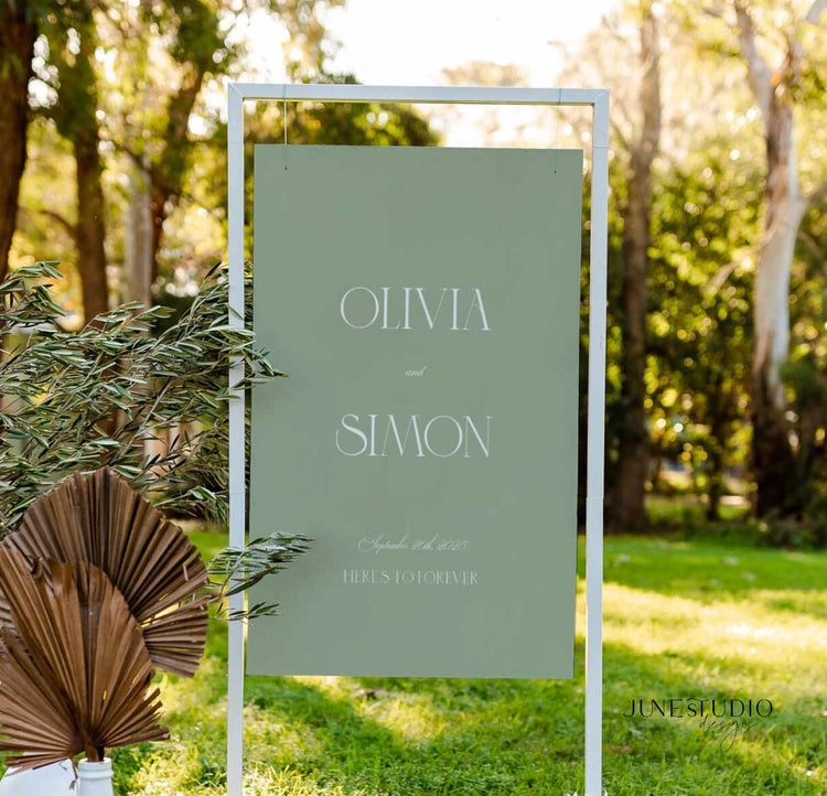 Sage Green Wedding Welcome Sign Template
