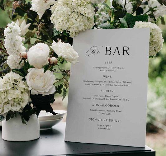 Elegant Wedding The Bar Sign Template
