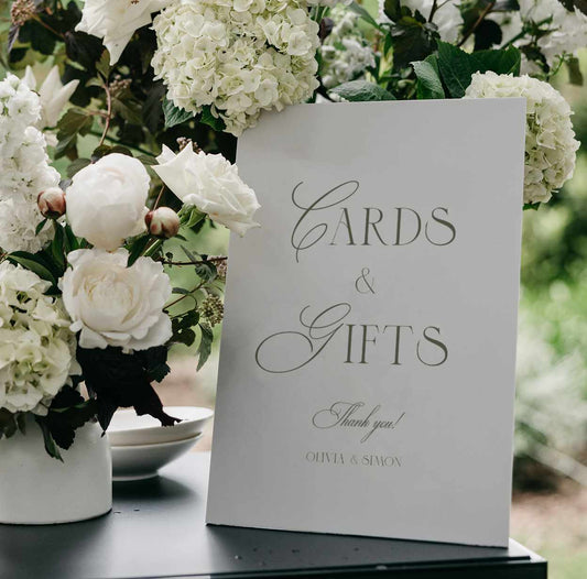 Sage Green Cards and Gifts Sign Template
