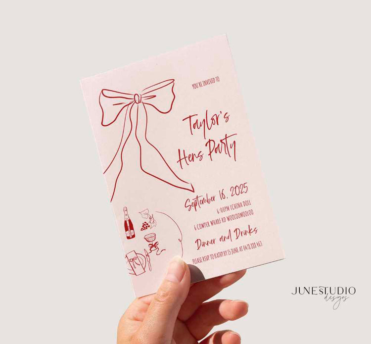 Bow Bridal Shower/ Bachelorette Party Invitation