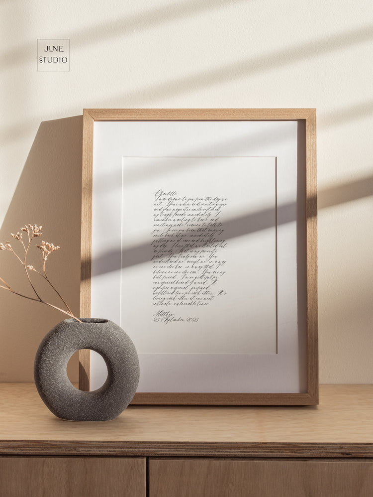 Calligraphy Wedding Vows Art Template