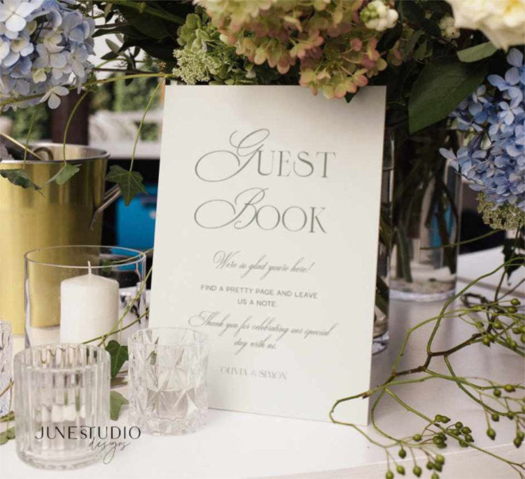 Sage Green Wedding Guest Book Sign Template