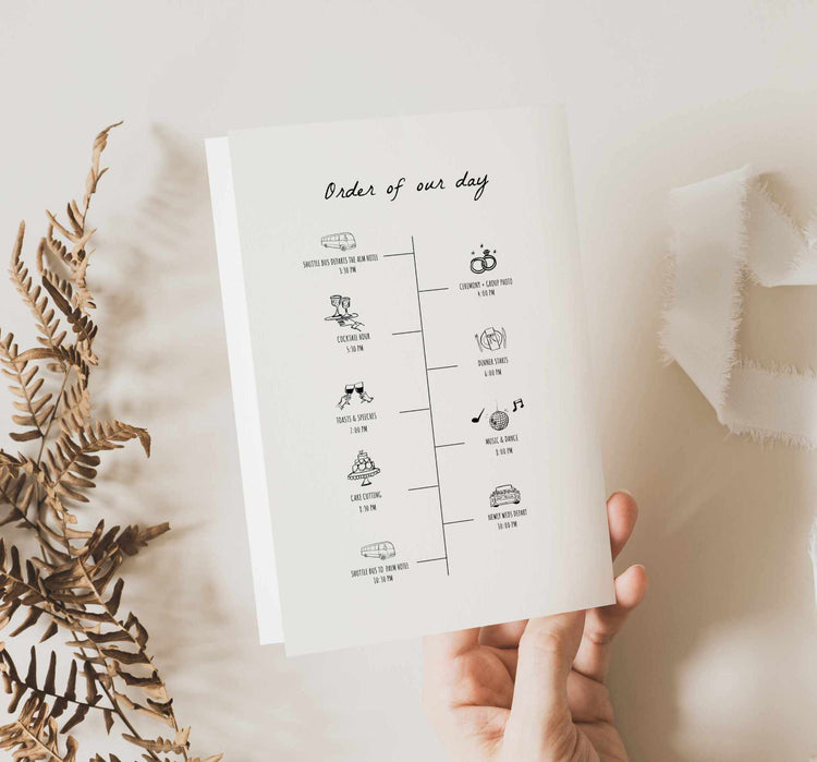 Hand drawn Wedding Program Booklet Template